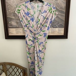 Prabal Gurung Floral Draped Midi Dress – Designer, Size 4